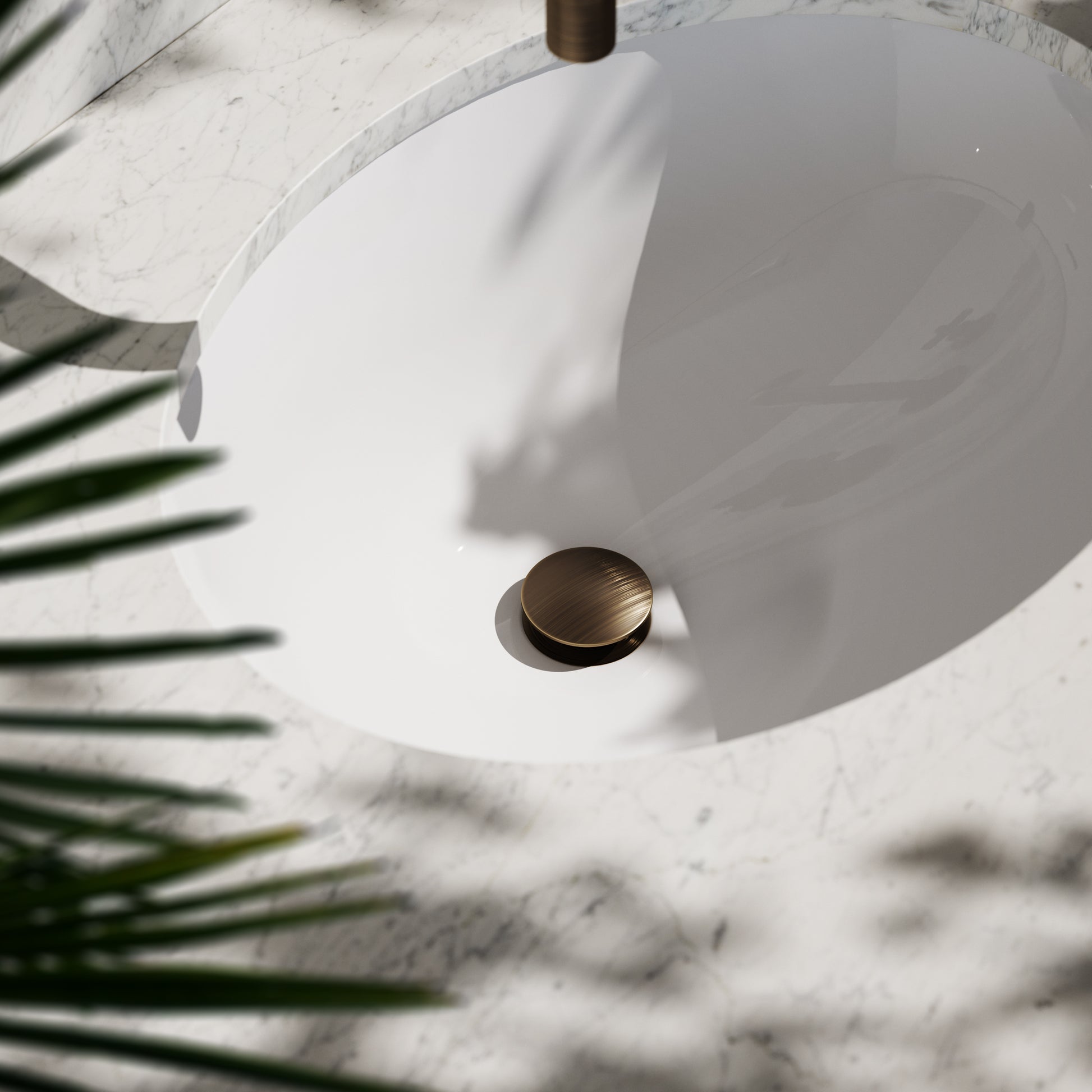 Luxe Brushed Bronze Unslotted Click Clack Basin Waste