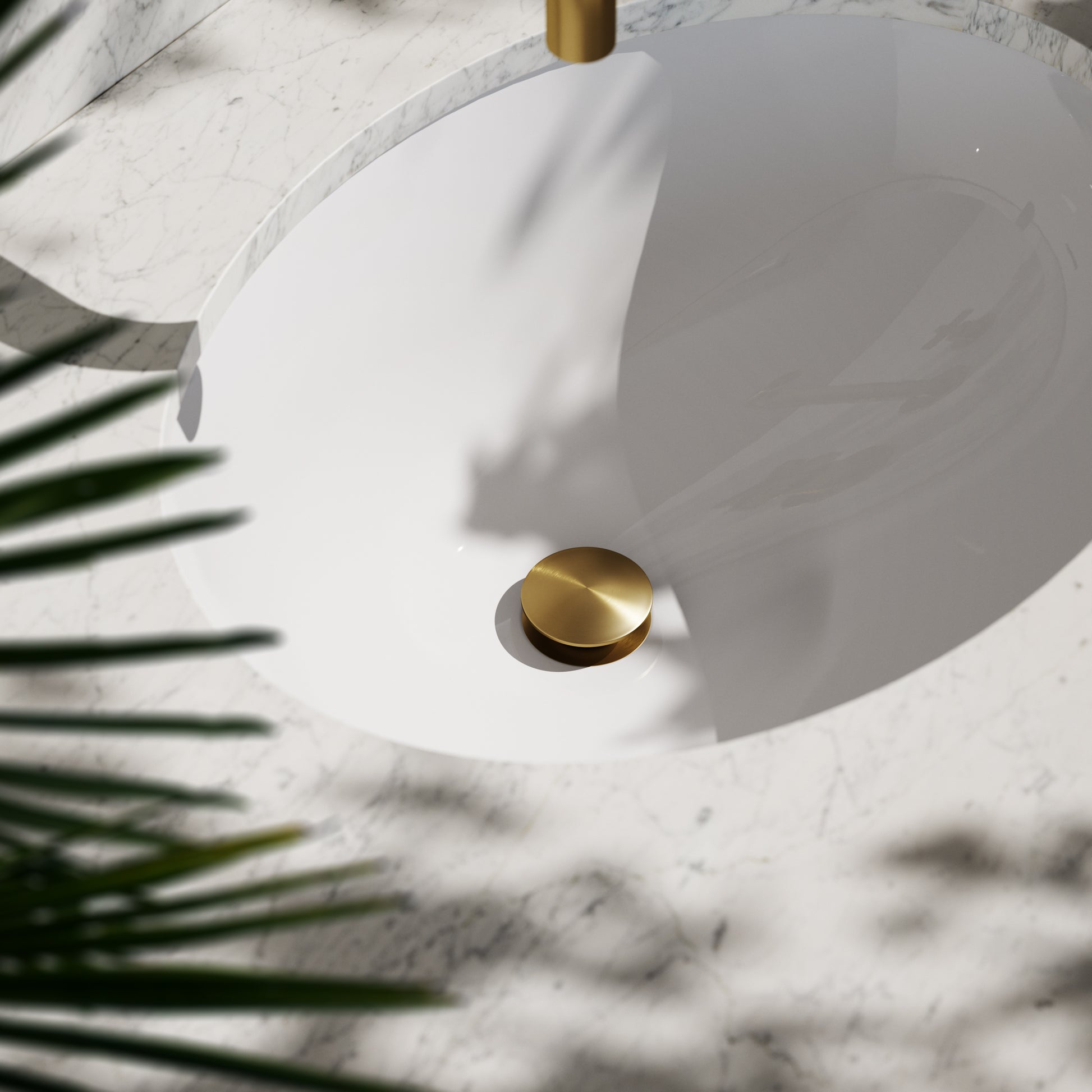 Luxe Brushed Gold Unslotted Click Clack Basin Waste