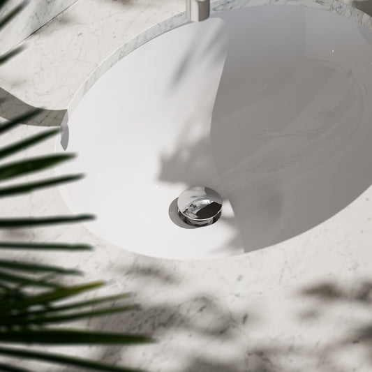 Luxe Chrome Unslotted Click Clack Basin Waste