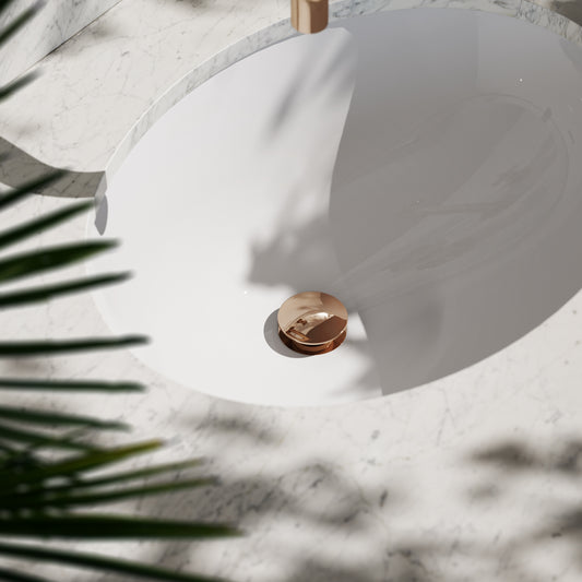 Luxe Rose Gold Unslotted Click Clack basin Waste