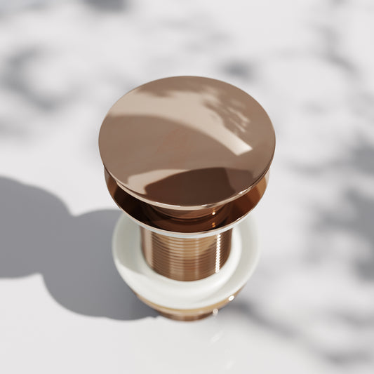 Luxe Rose Gold Unslotted Click Clack basin Waste