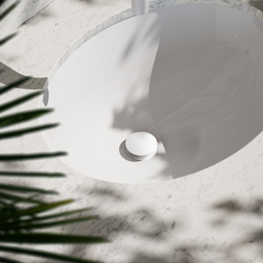 Luxe White Unslotted Click Clack Basin Waste