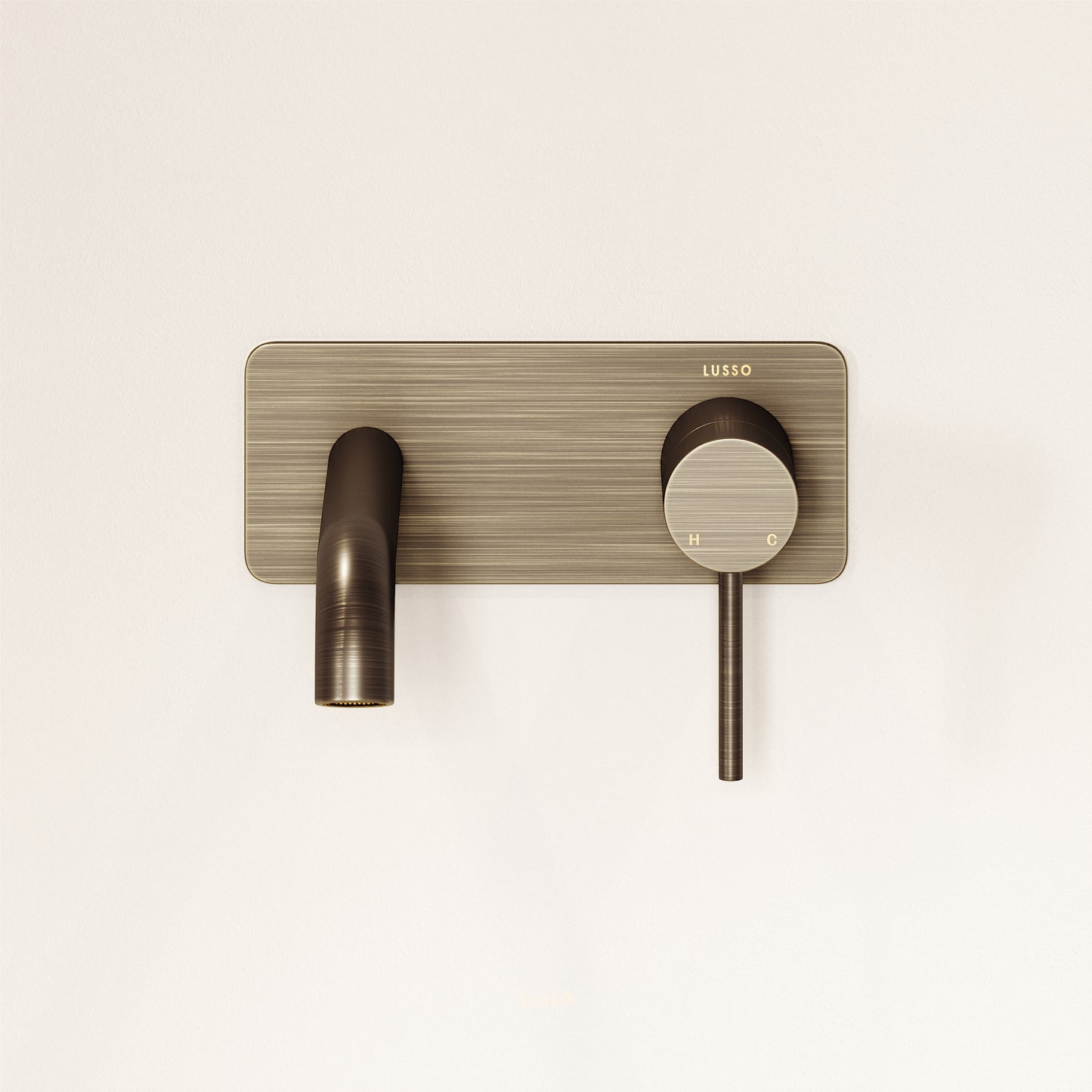 Luxe Brushed Bronze Wall Mounted Basin Mixer Tap V2