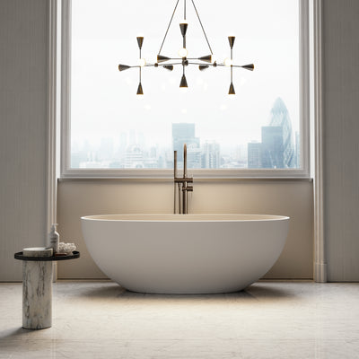 Luxe Brushed Bronze Floorstanding Bath Shower Mixer Tap