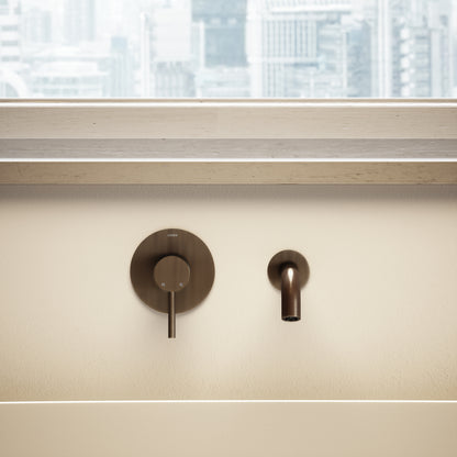 Luxe Brushed Bronze Wall Mounted Bath Mixer Tap
