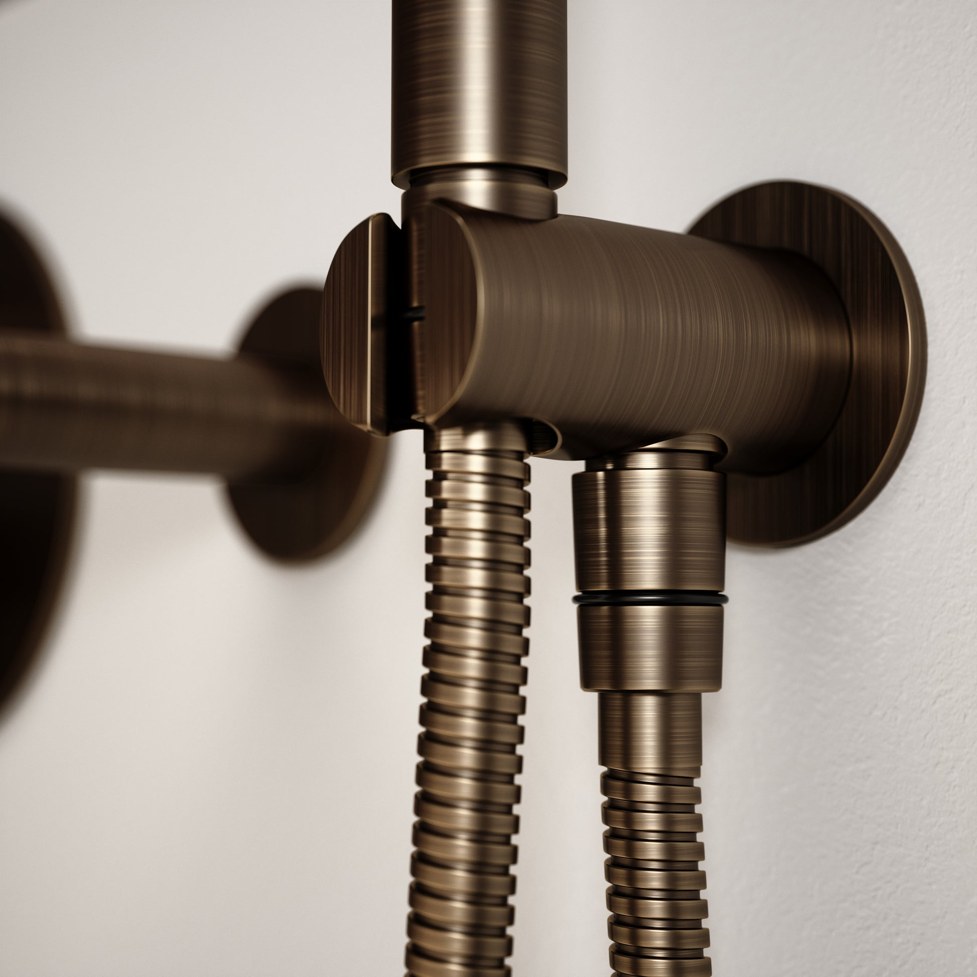 Luxe Brushed Bronze Wall Mounted Bath Shower Mixer Tap