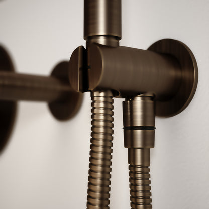 Luxe Brushed Bronze Wall Mounted Bath Shower Mixer Tap