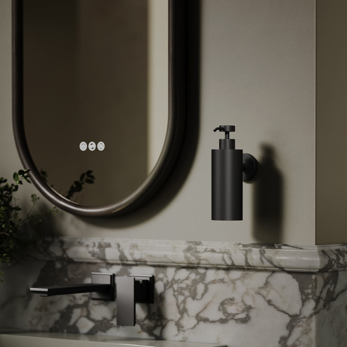 Luxe Matte Black Wall Mounted Soap Dispenser