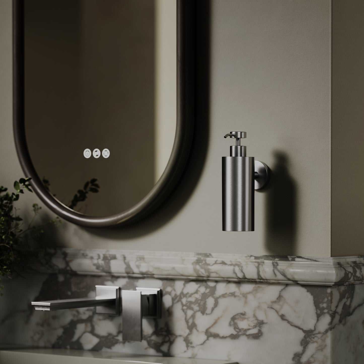 Luxe Brushed Stainless Wall Mounted Soap Dispenser