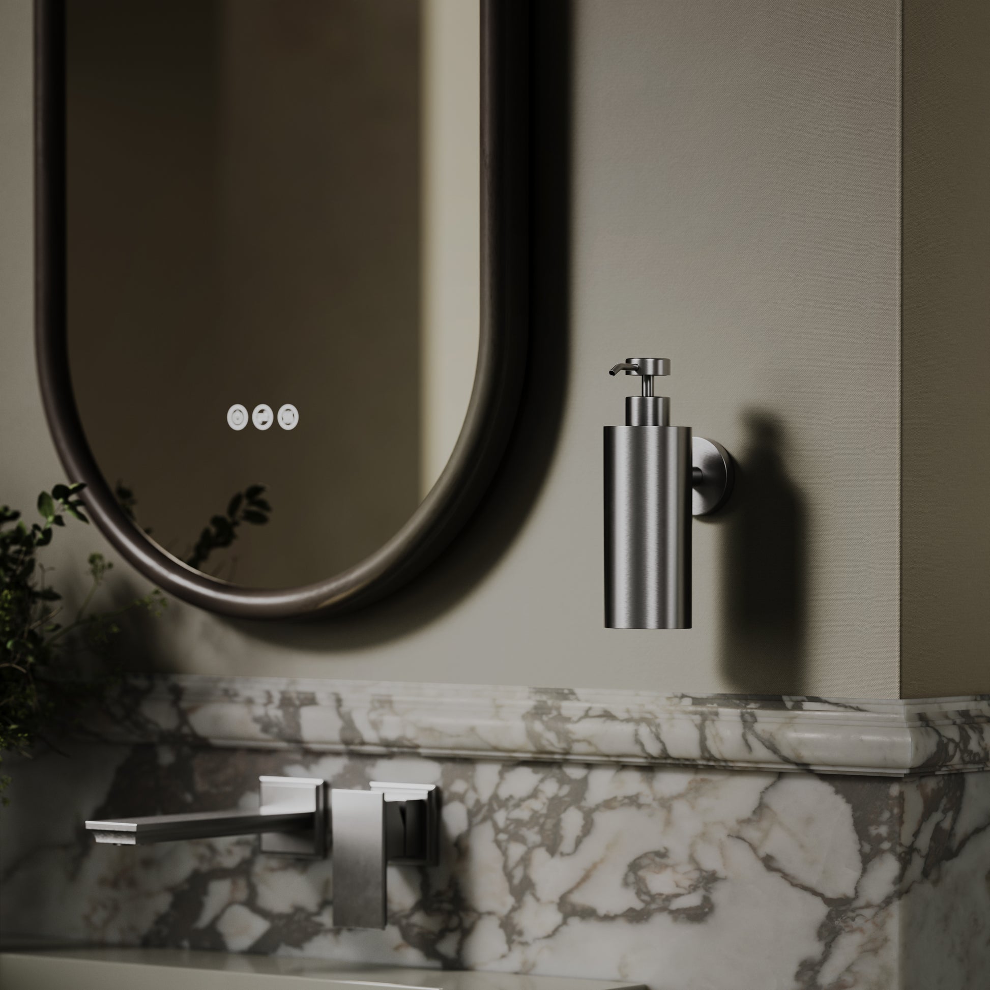 Luxe Brushed Stainless Wall Mounted Soap Dispenser