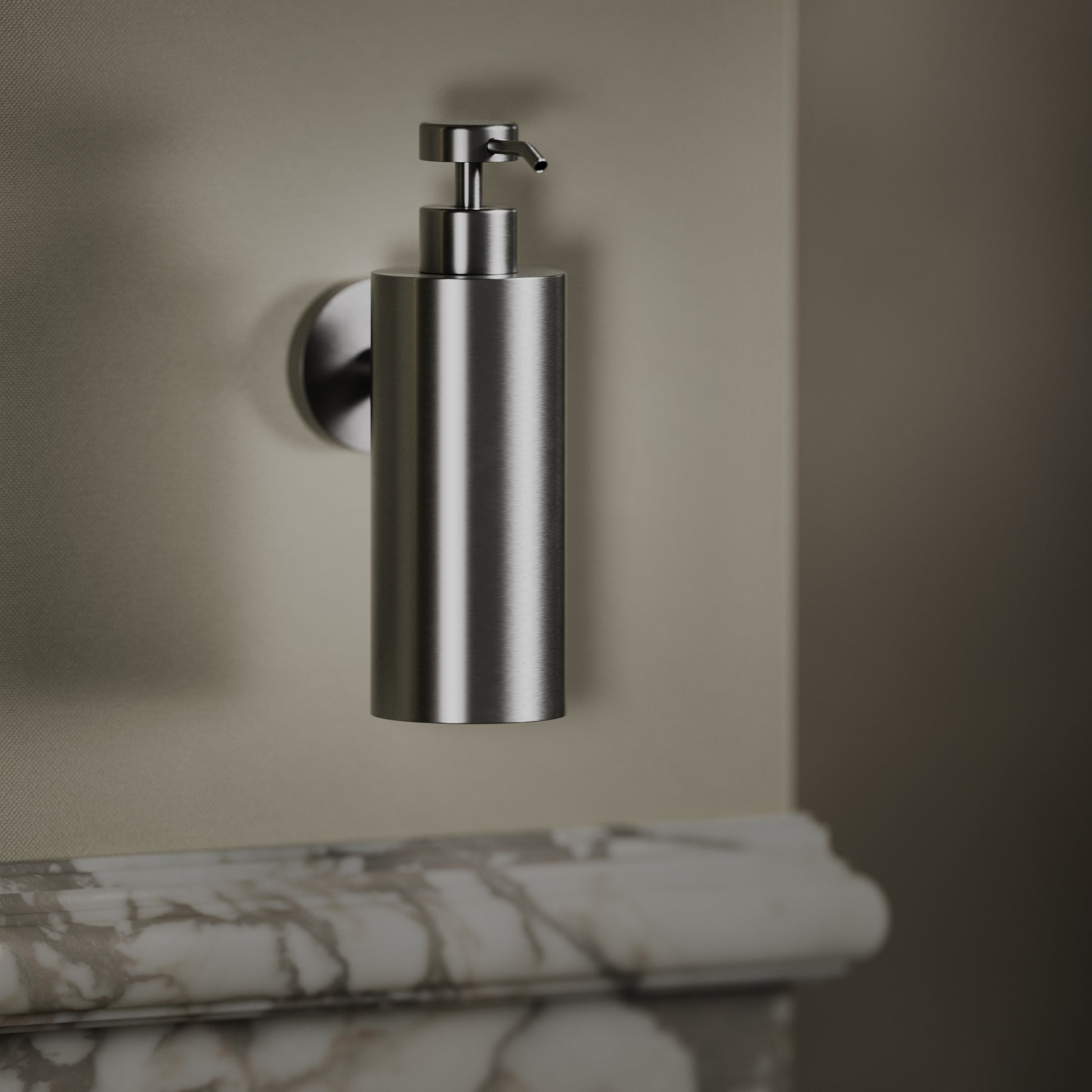 Luxe Brushed Stainless Wall Mounted Soap Dispenser