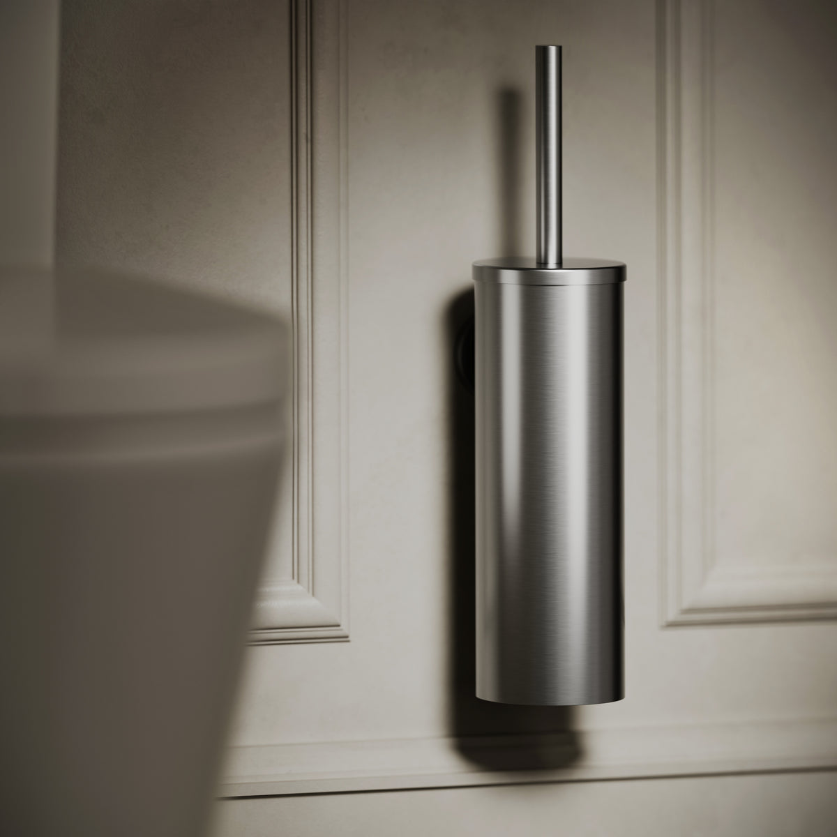 Luxe Brushed Stainless Wall Mounted Toilet Brush