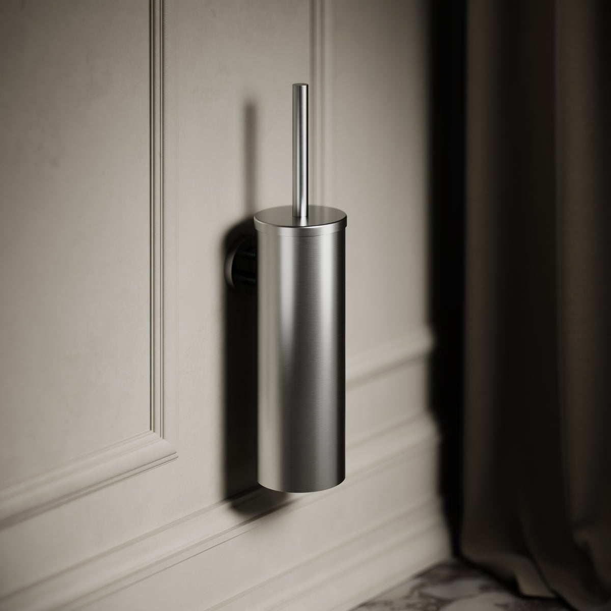 Luxe Brushed Stainless Wall Mounted Toilet Brush