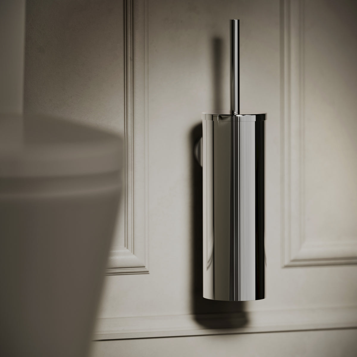 Luxe Chrome Wall Mounted Toilet Brush