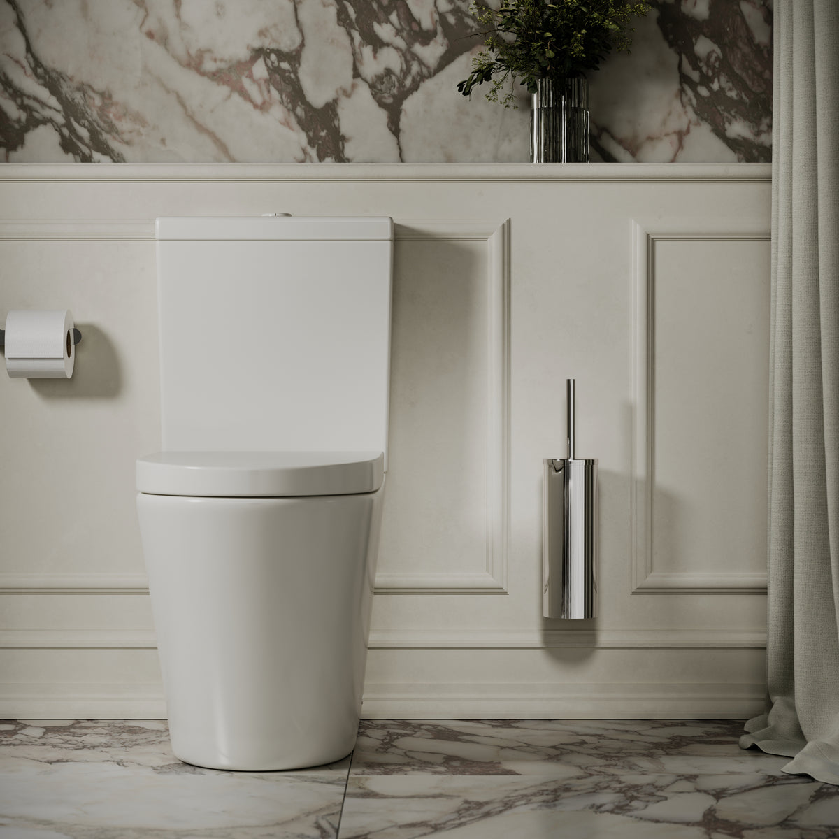 Luxe Chrome Wall Mounted Toilet Brush