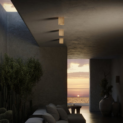 Mastro Travertine Square Ceiling Light 100mm