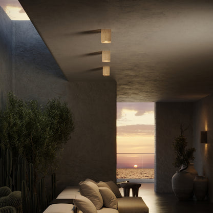 Mastro Travertine Square Ceiling Light 100mm