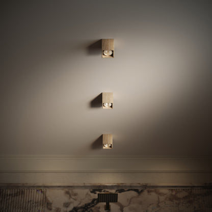 Mastro Travertine Square Ceiling Light 100mm