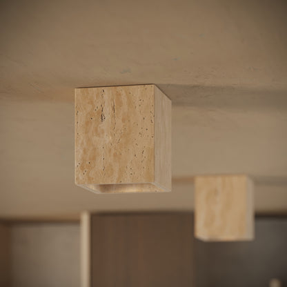 Mastro Travertine Square Ceiling Light 100mm