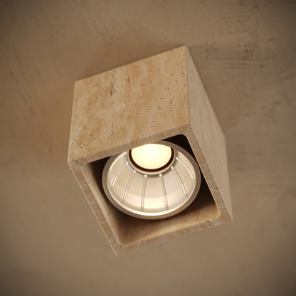 Mastro Travertine Square Ceiling Light 100mm