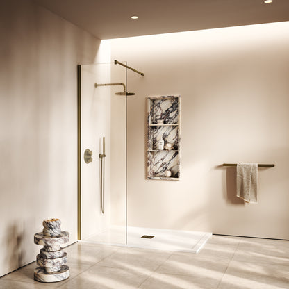 Modular Aged Bronze Complete Walk In Shower Enclosure - KIT A - All Sizes