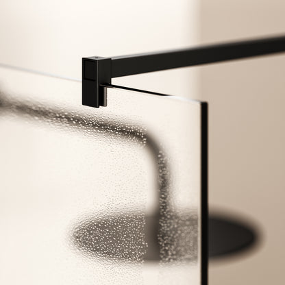 Modular Matte Black Complete Walk In Shower Enclosure - KIT A - All Sizes