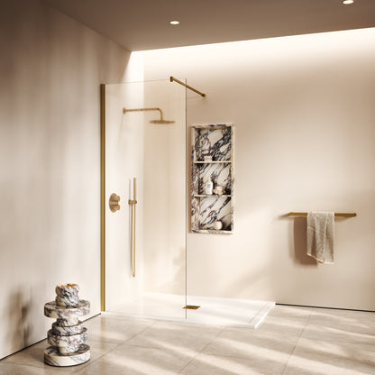 Modular Brushed Gold Shower Screen (All Sizes)