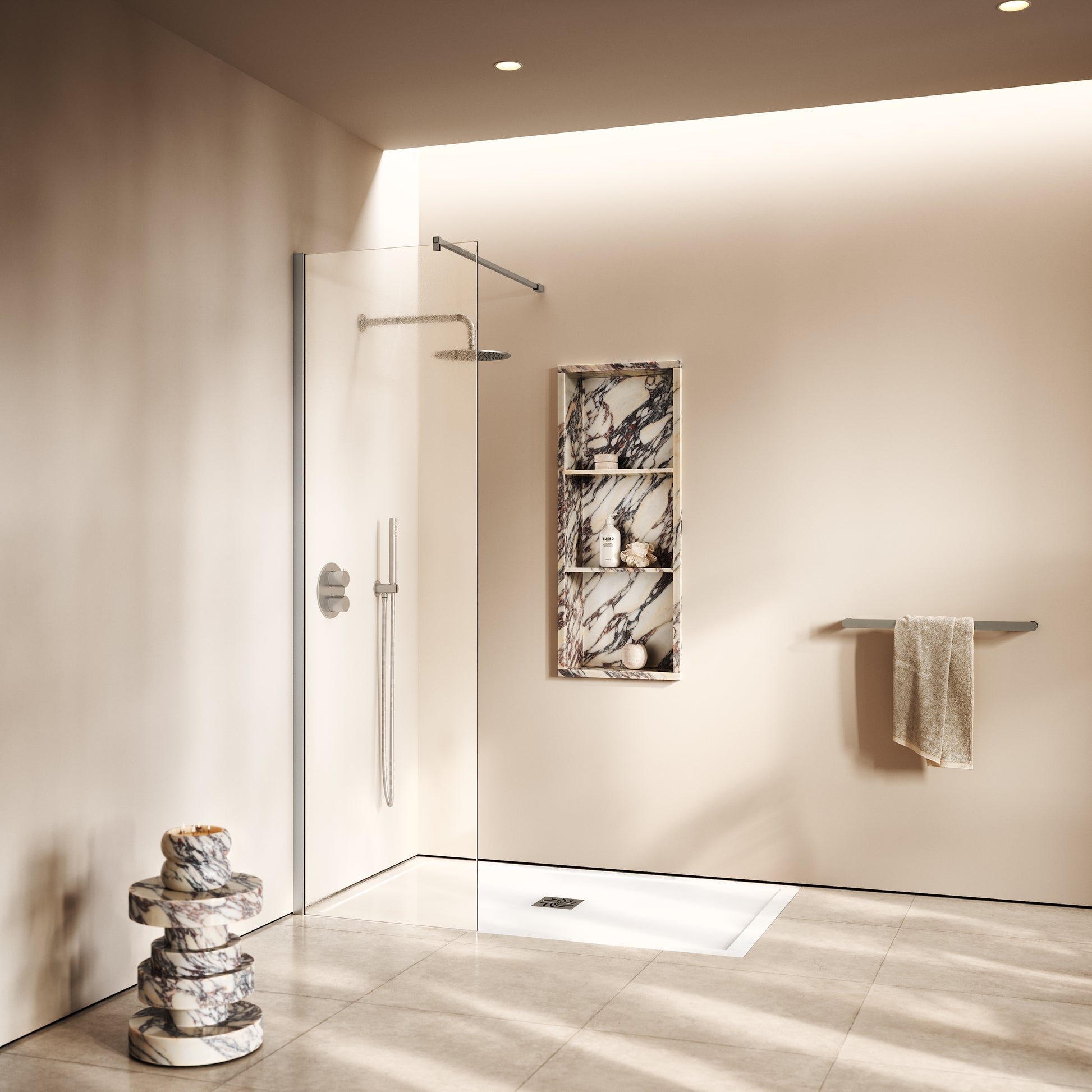 Modular Shower Screen Brushed Stainless (ALL SIZES)