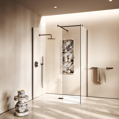 Modular Deep Bronze Complete Walk In Shower Enclosure - KIT B - All Sizes