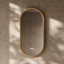 Cheval Natural Oak Oval Mirror with LED and Demister 450mm