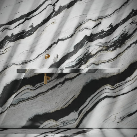 Levitare Panda Marble Ultra Thin Wall Mounted Basin 1200mm (Offset Waste)