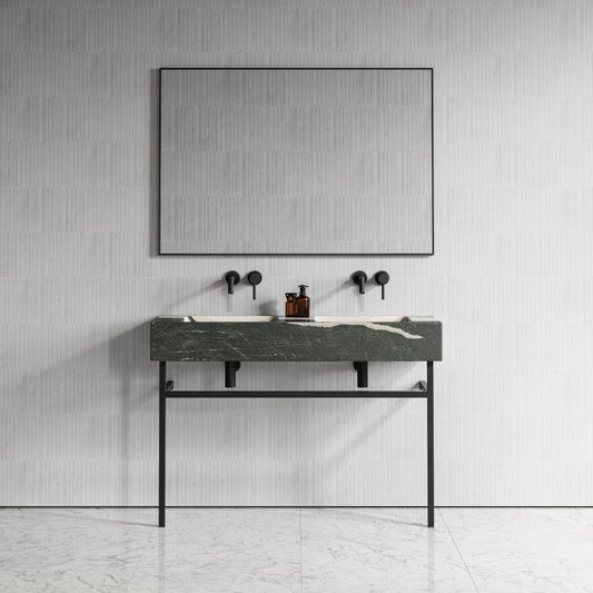 Vernante Panda Marble Matte Black Vanity Unit 1200mm