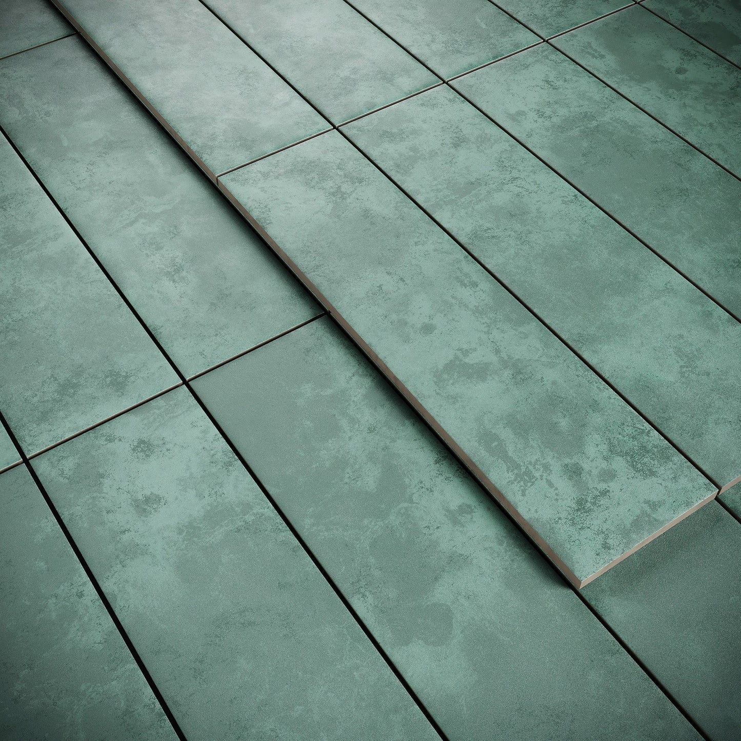 Palma Gentle Teal Matte Porcelain Brick Tile Sample