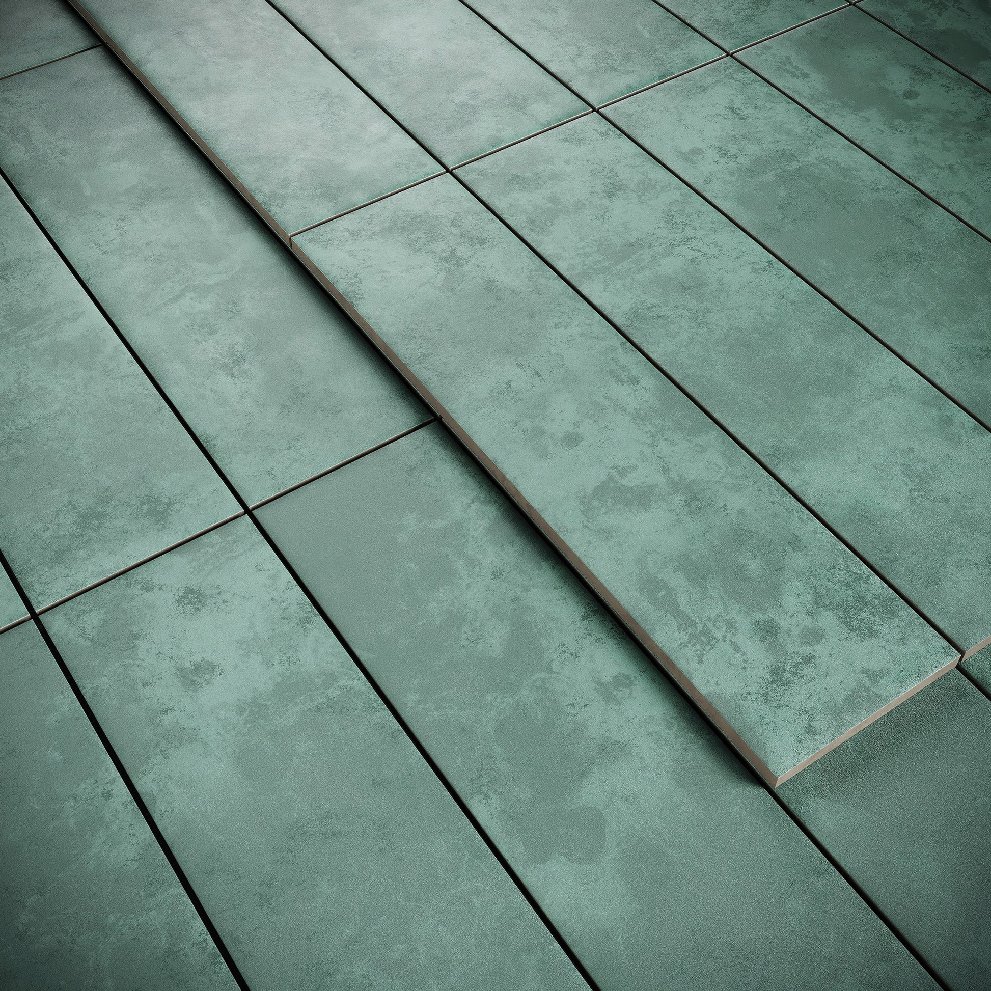 Palma Gentle Teal Matte Porcelain Brick Tile Sample