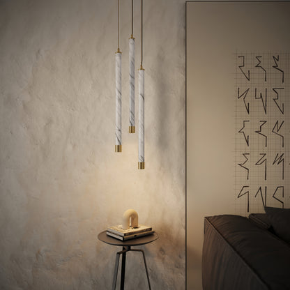 Perla Volakas & Brushed Gold Hanging Pendant Light 700mm
