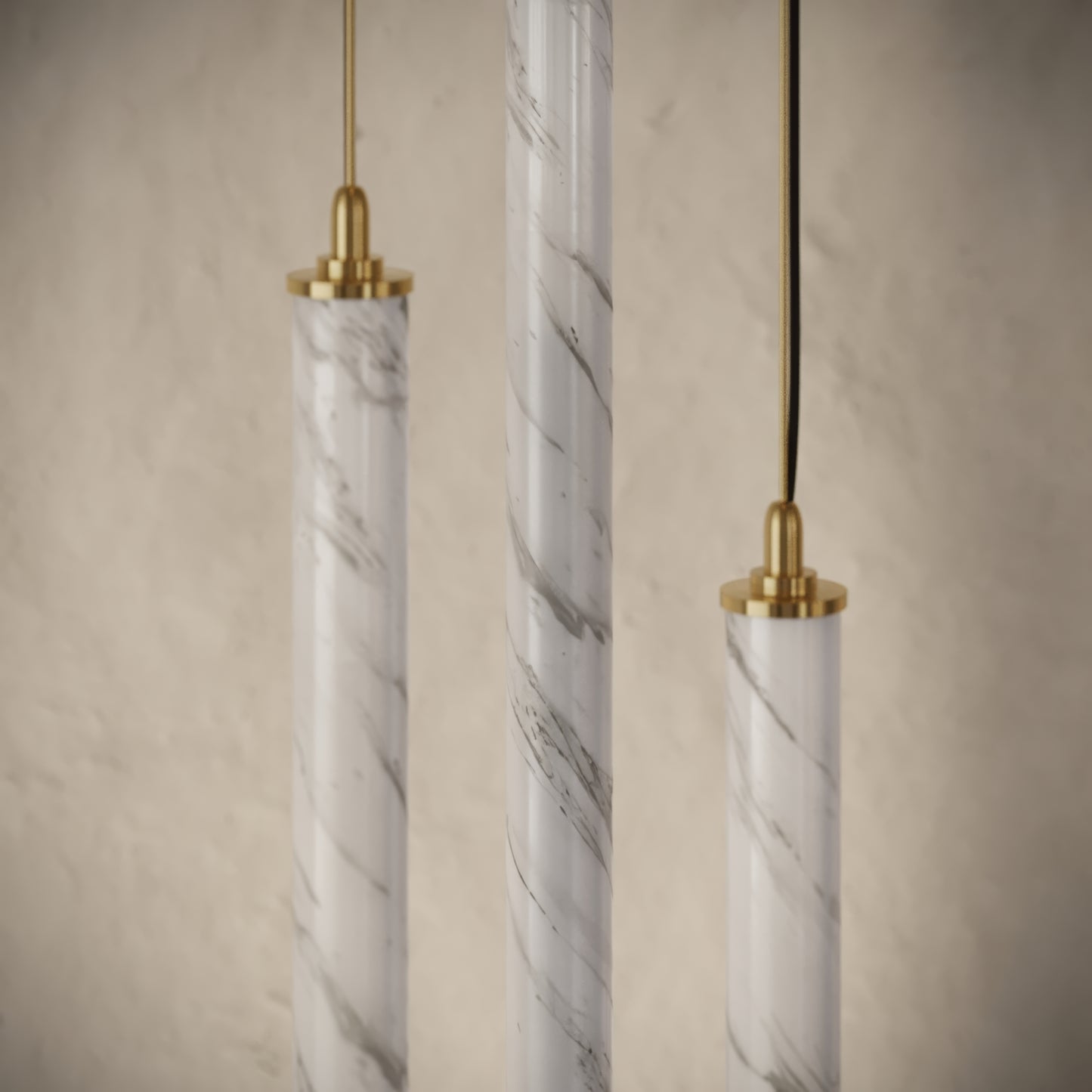 Perla Volakas & Brushed Gold Hanging Pendant Light 700mm