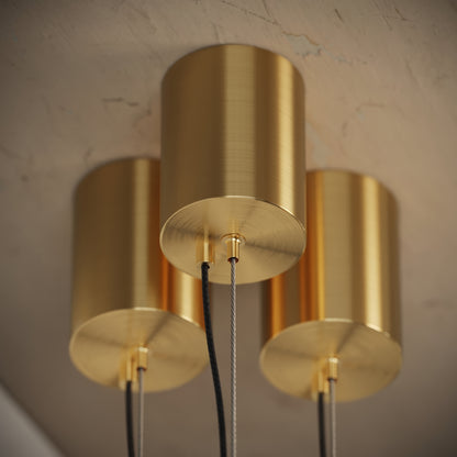 Perla Travertine & Brushed Gold IP65 Hanging Pendant Light 700mm