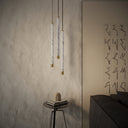 Perla Volakas Marble & Brushed Gold IP65 Hanging Pendant Light 700mm