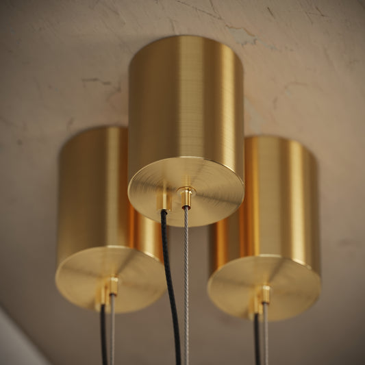 Perla Volakas Marble & Brushed Gold IP65 Hanging Pendant Light 700mm