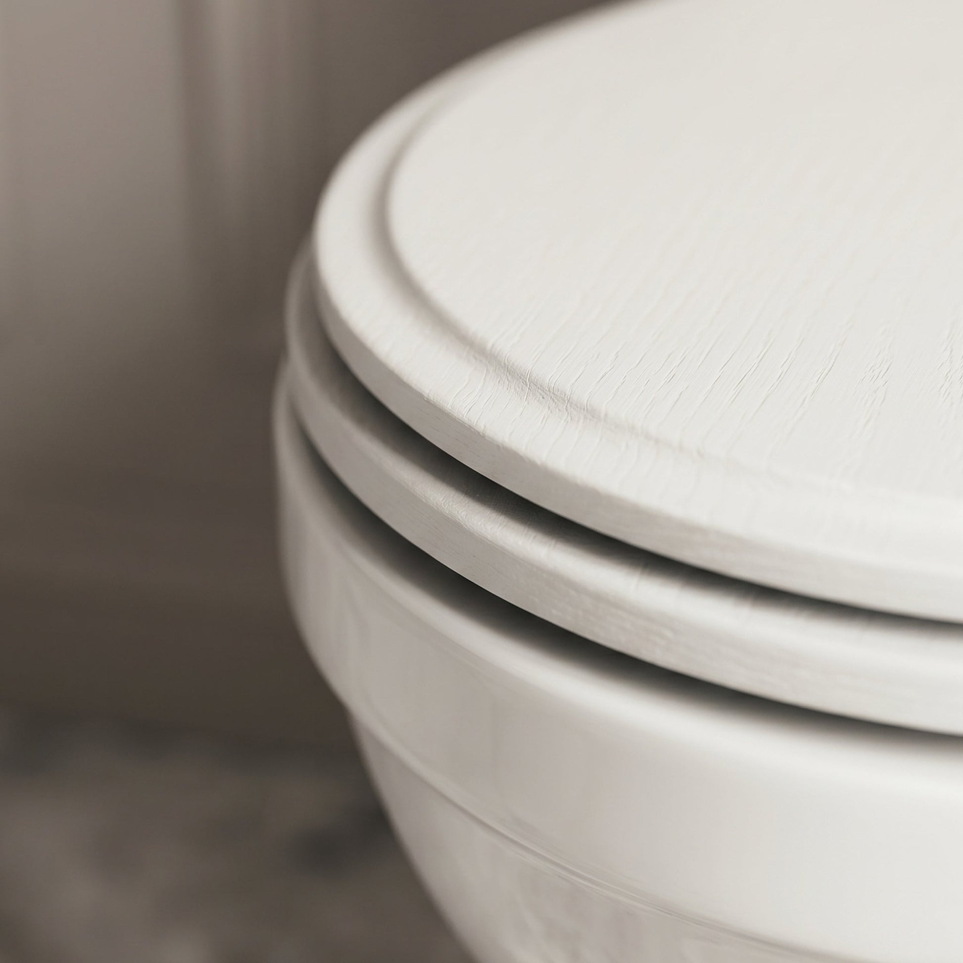 Portland Solid Oak Matte White Toilet Seat