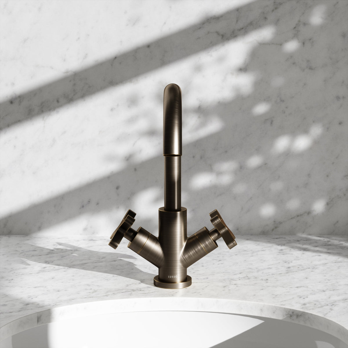 Regal Brushed Bronze Crosshead Basin Mixer Tap