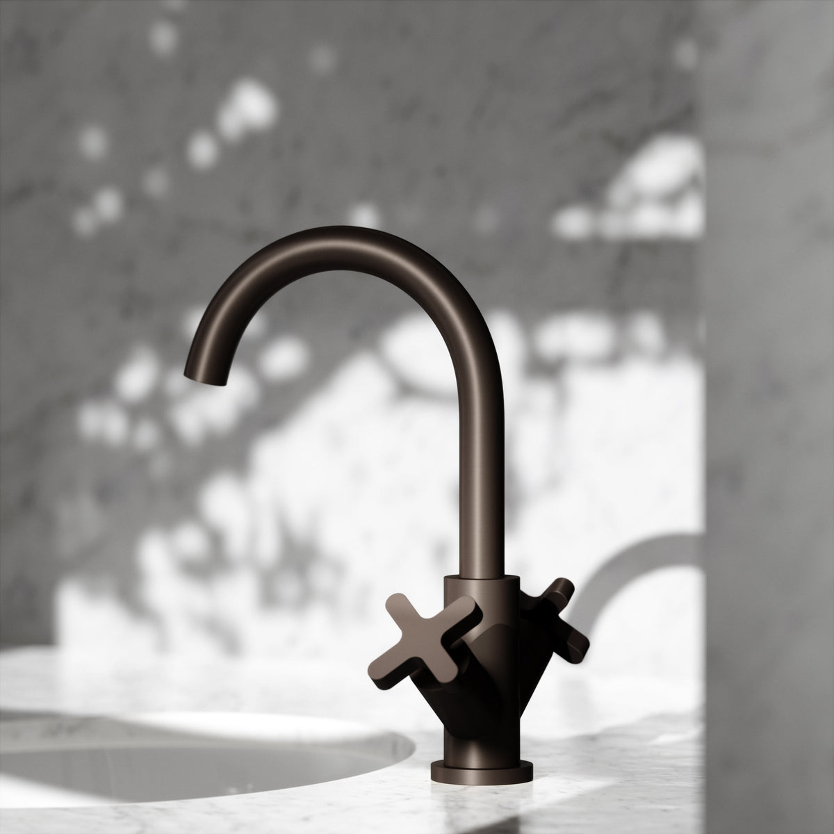 Regal Deep Bronze Crosshead Basin Mixer Tap
