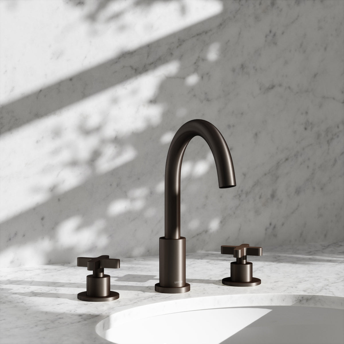 Regal Deep Bronze Crosshead Deck Mounted 3-Hole Basin Mixer Tap