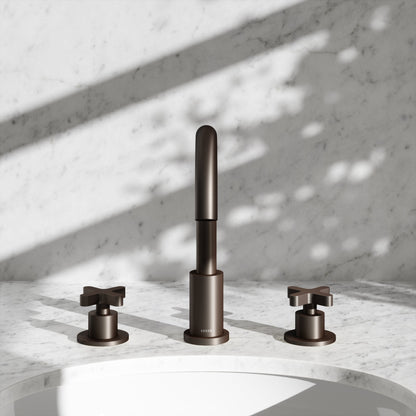Regal Deep Bronze Crosshead Deck Mounted 3-Hole Basin Mixer Tap