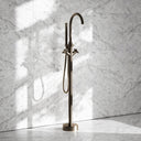 Regal Brushed Bronze Crosshead Floorstanding Bath Shower Filler Tap