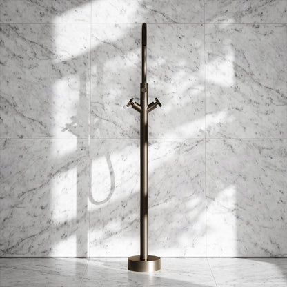 Regal Brushed Bronze Crosshead Floorstanding Bath Shower Filler Tap