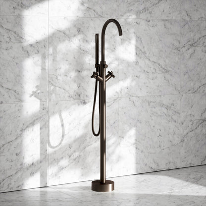 Regal Deep Bronze Crosshead Floorstanding Bath Shower Filler Tap