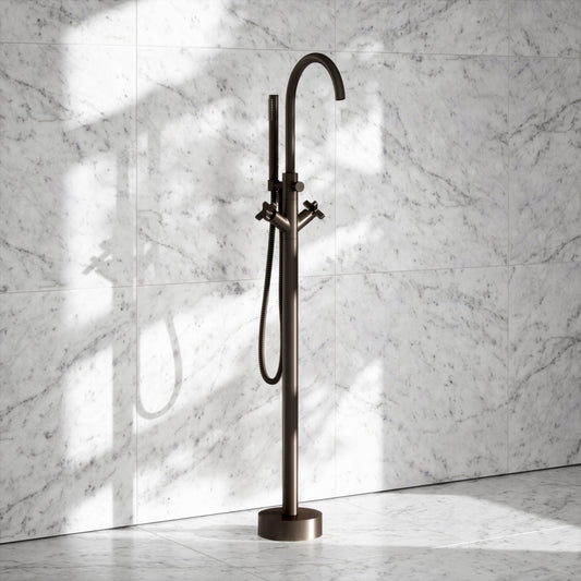 Regal Deep Bronze Crosshead Floorstanding Bath Shower Filler Tap