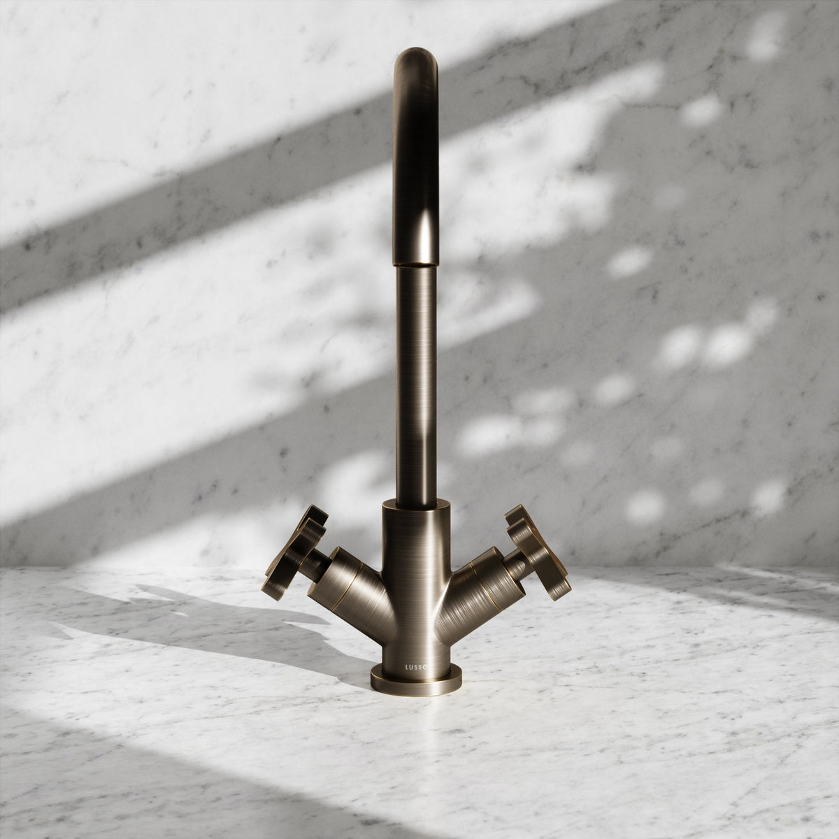 Regal Brushed Bronze Crosshead Kitchen Mixer Tap