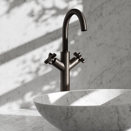 Regal Deep Bronze Crosshead Tall Basin Mixer Tap